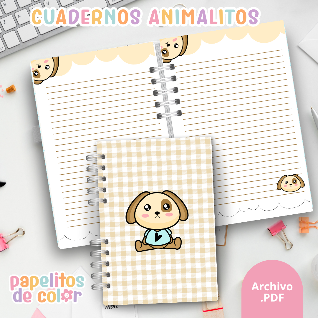 Cuadernos Animalitos Cute 🐻🐰🐱