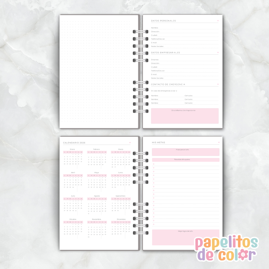 Agenda Semanal 2026 Delicada ✨