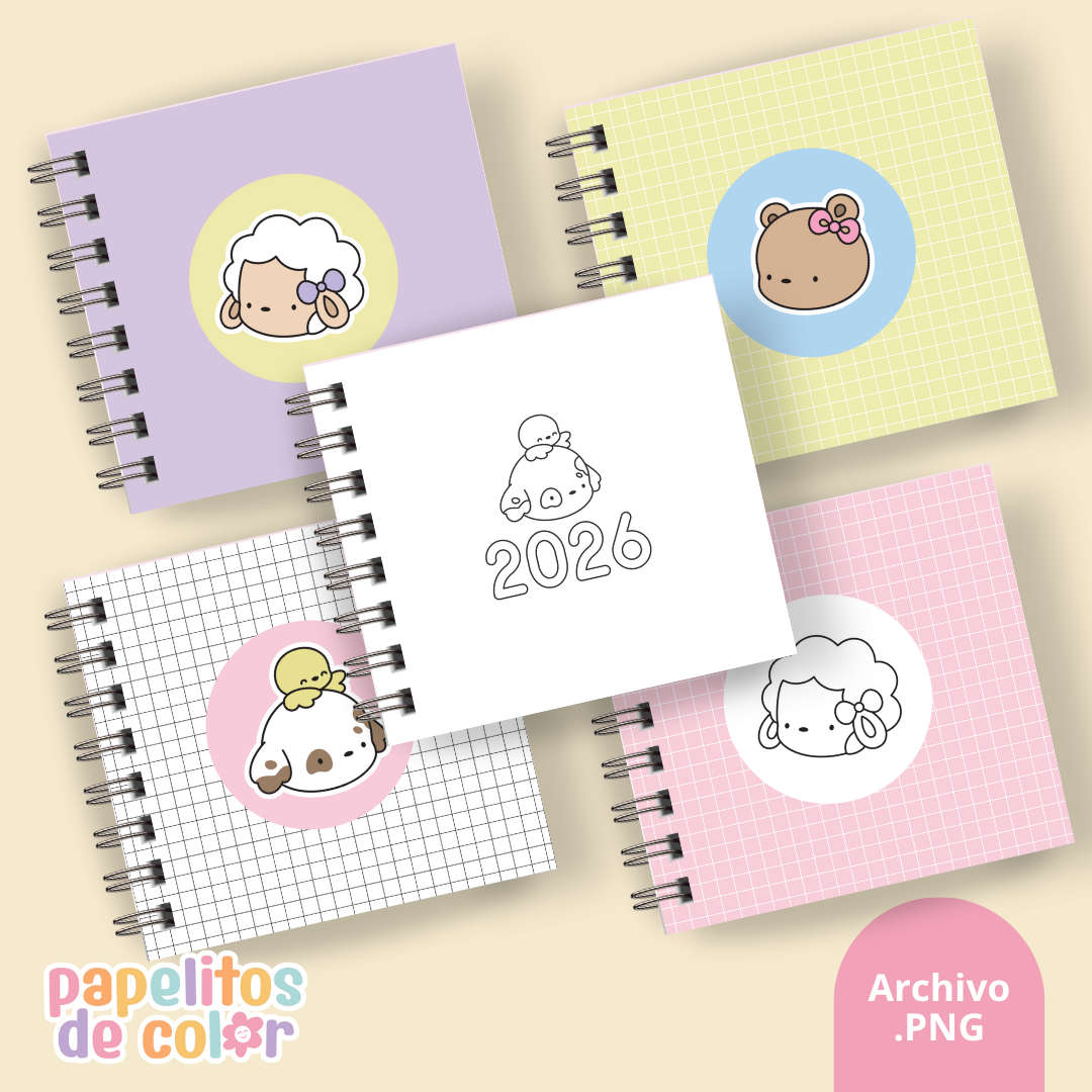 Pack 25 Portadas Agendas – Bobbie Goods (15x15 cm)
