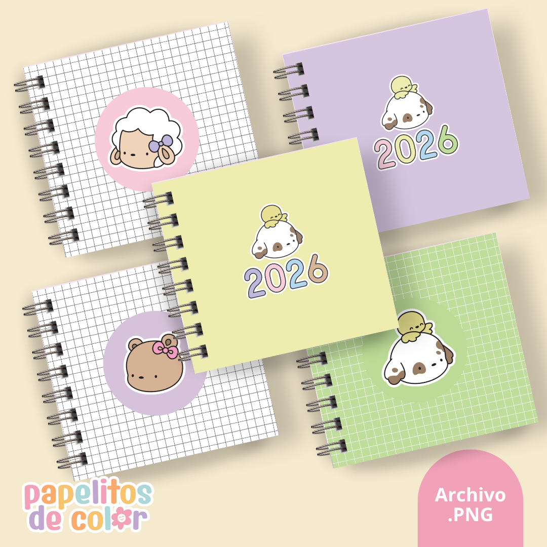 Pack 25 Portadas Agendas – Bobbie Goods (15x15 cm)