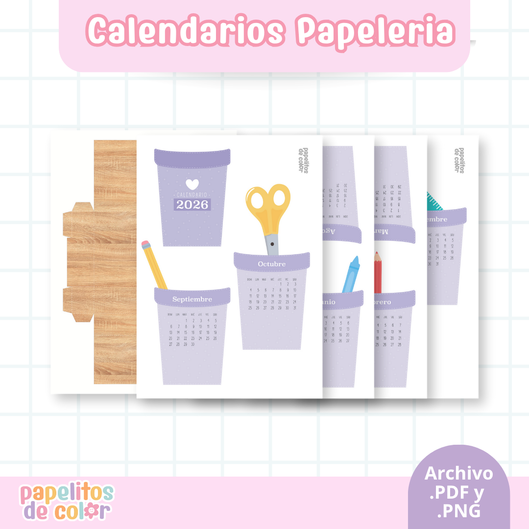 🩷 Calendario Papelería 2026 🩷