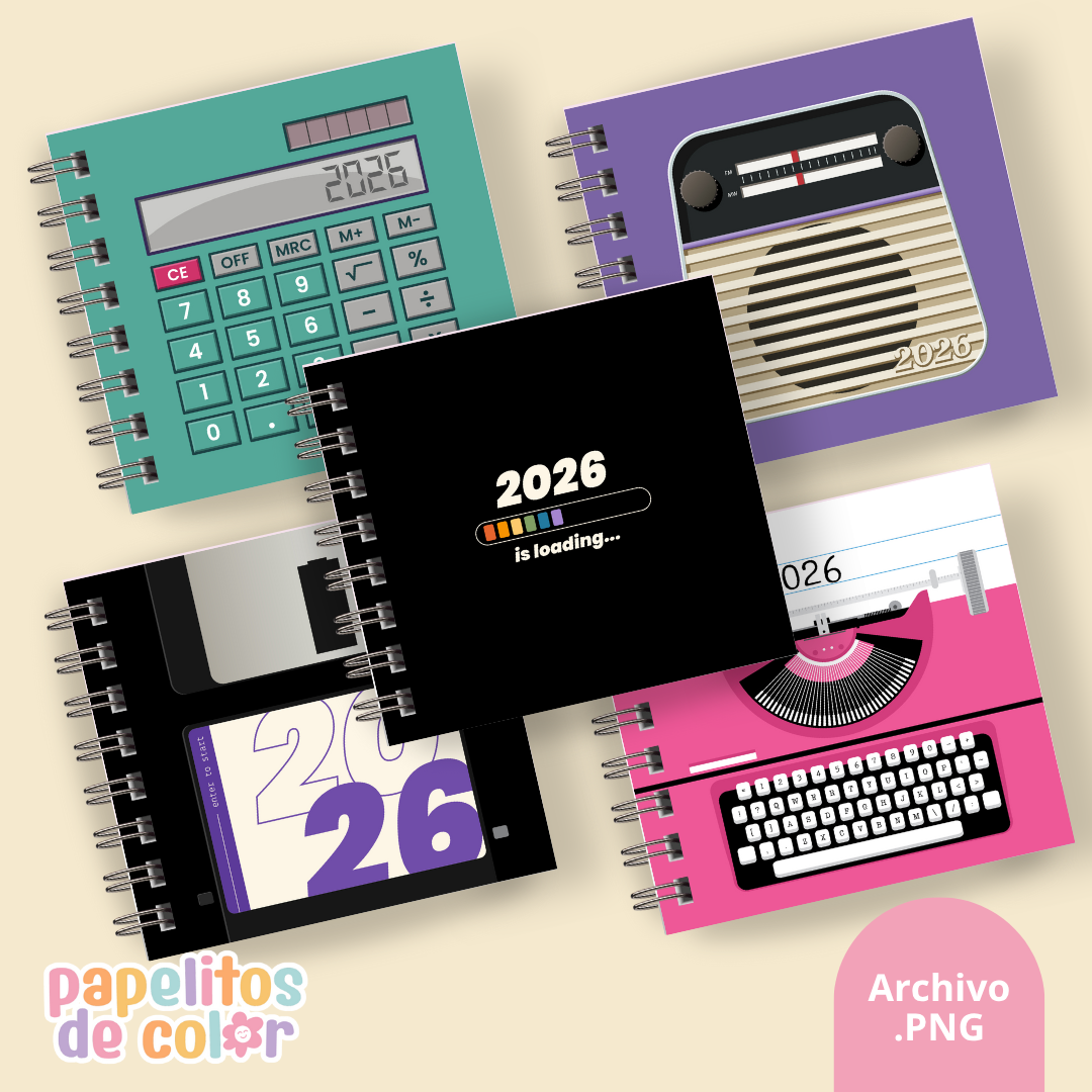 Pack 25 Portadas Agendas – Estilo Retro