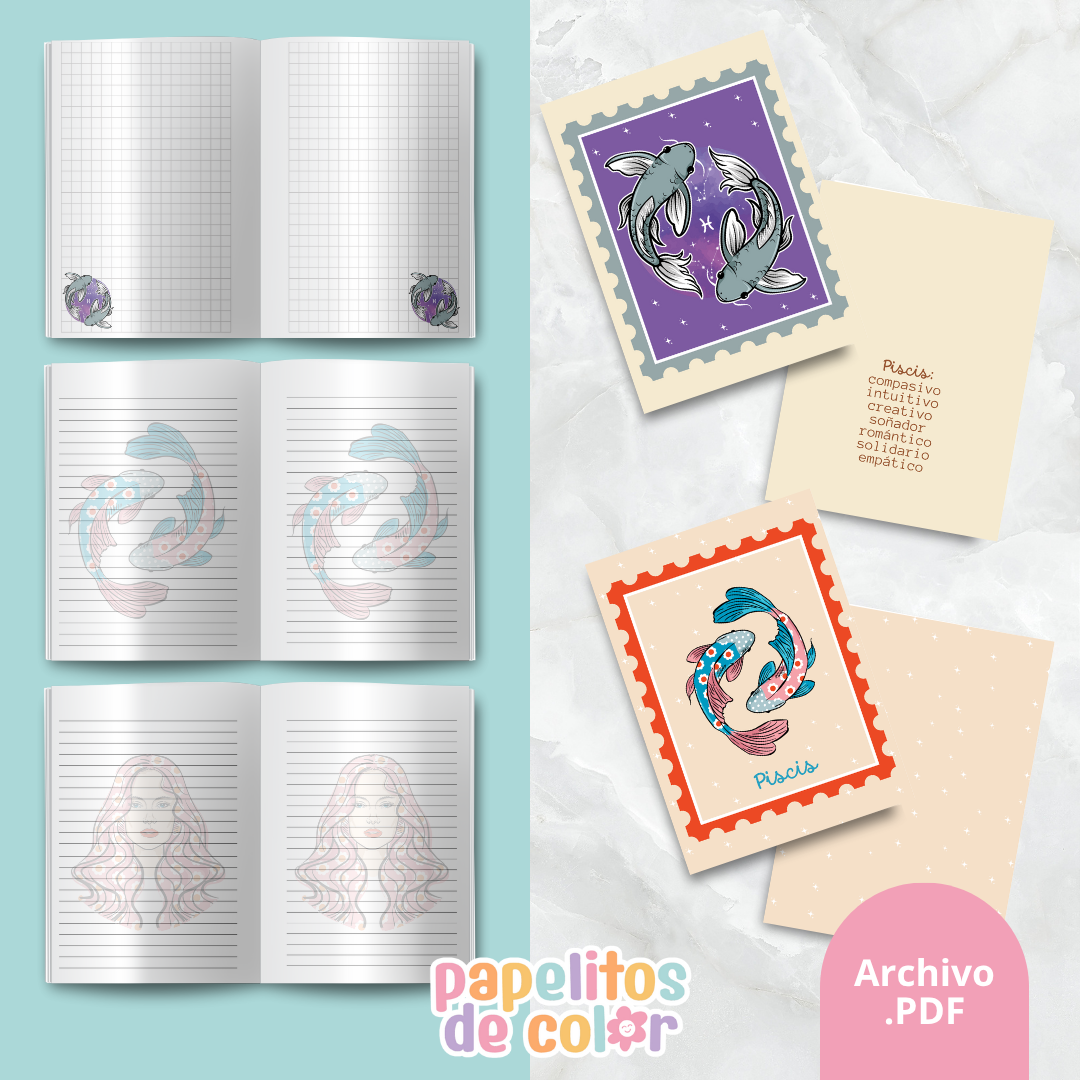♓ Cuadernos Abrochados del Zodiaco