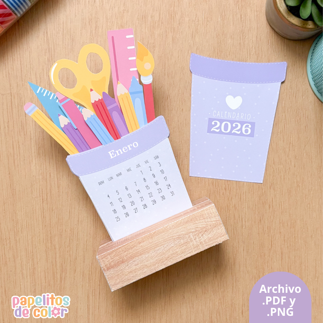 🩷 Calendario Papelería 2026 🩷