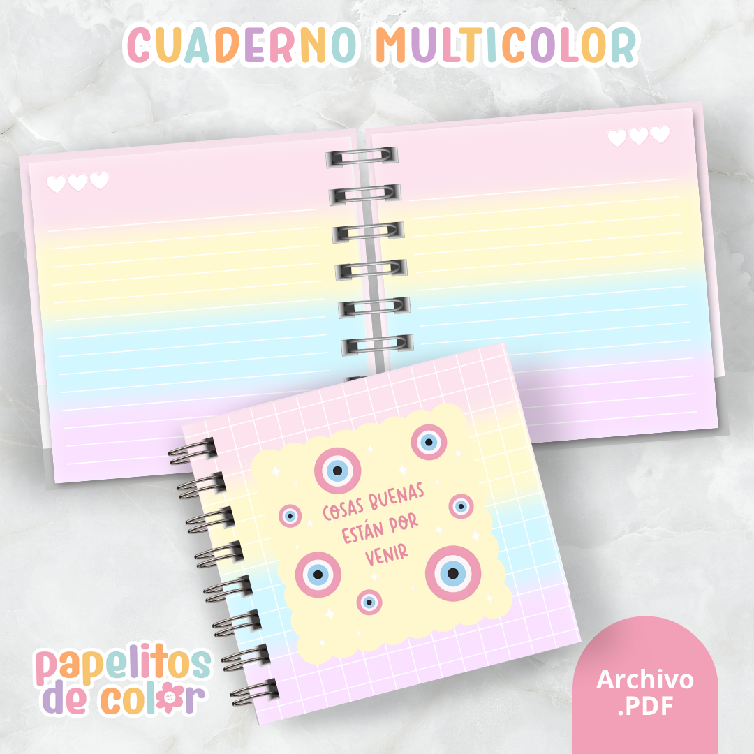 🎨 Cuaderno Multicolor 15×15 cm