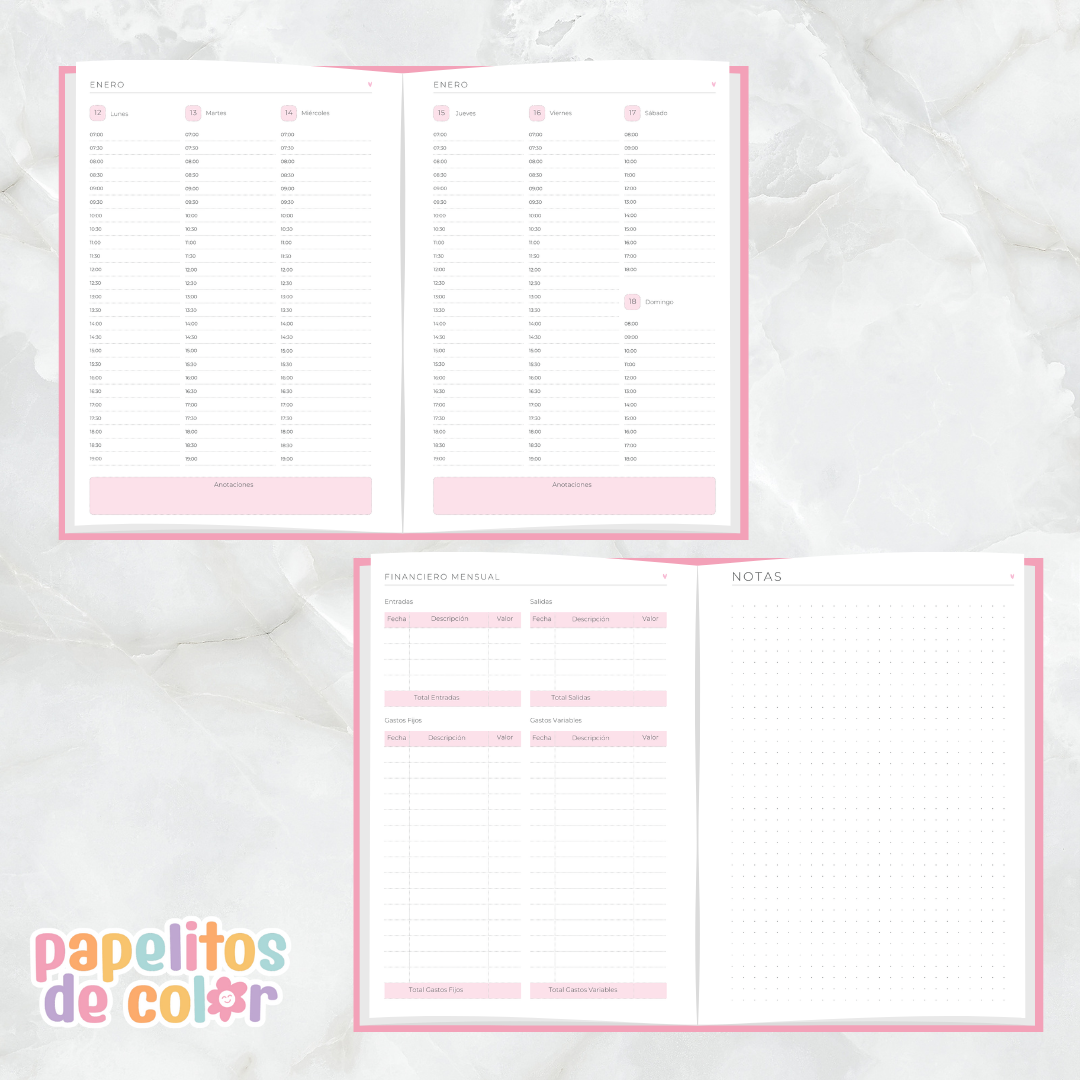 🌷 Agenda Delicada - Estilo Folleto