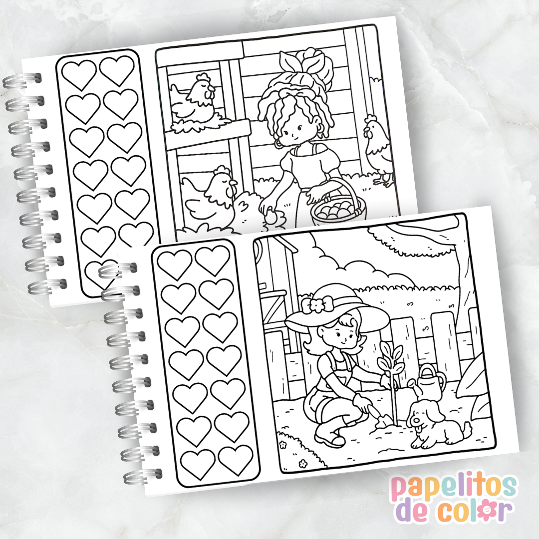 🌼Libro para Pintar - Countryside Girl 👧