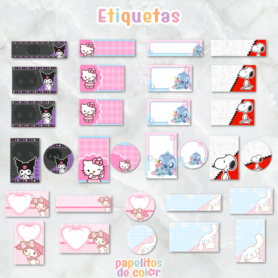 🎒Vol. 4 – Etiquetas Escolares | 69 Diseños🏷️