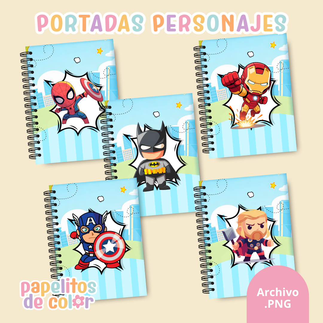 📚✨ Combo Portadas Personajes – Vol. 9 🚀🎨