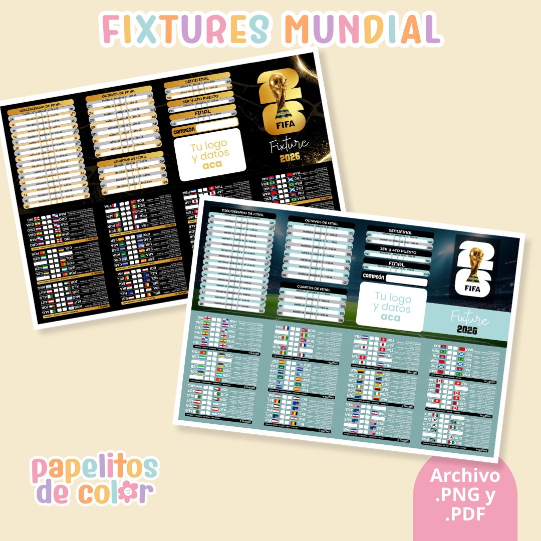 ⚽🏆 Fixtures Mundial 2026 COMPLETO 🇦🇷✨