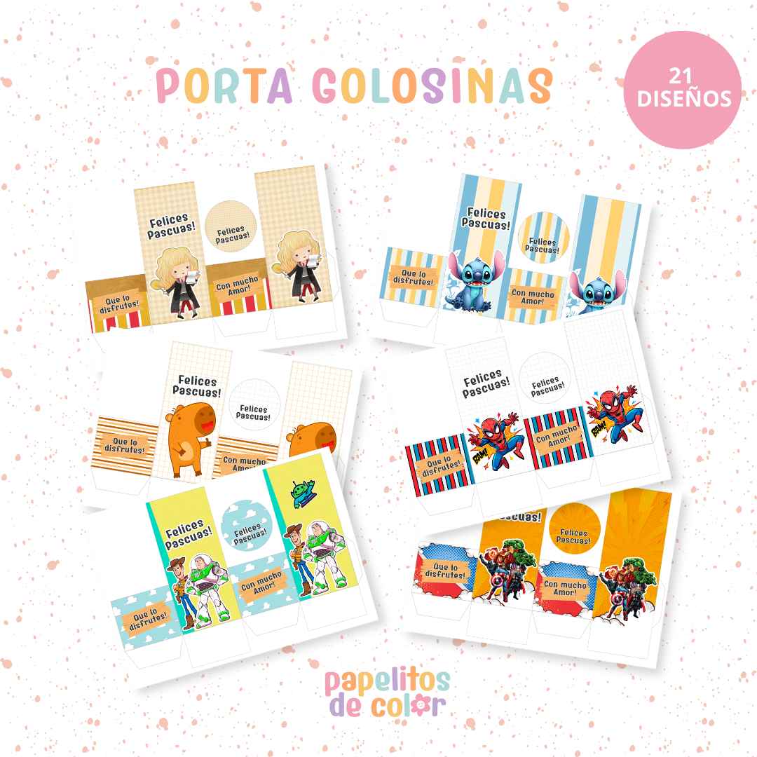 🐰🍫 Portagolosinas – 21 Diseños🥚🎁Pascuas