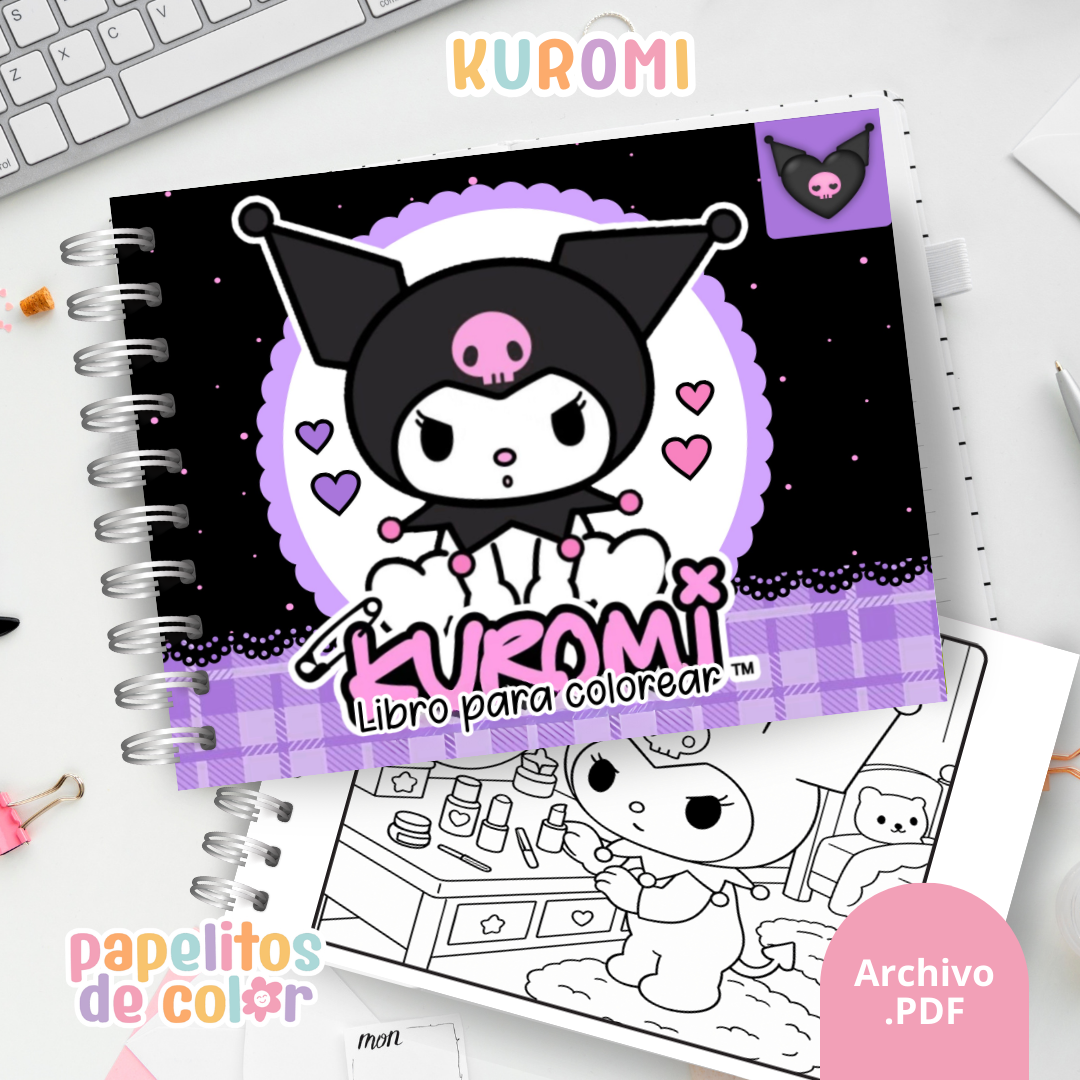 🖤🎀 Libro para Pintar Kuromi✨🖍️