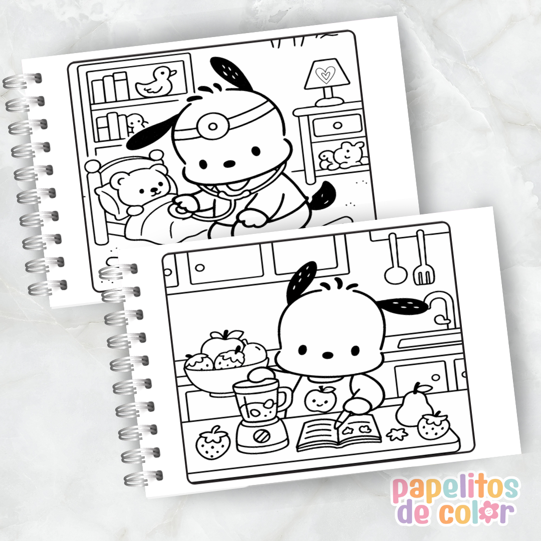 🐶🎨 Libro para Pintar de Pochacco 🖍️✨