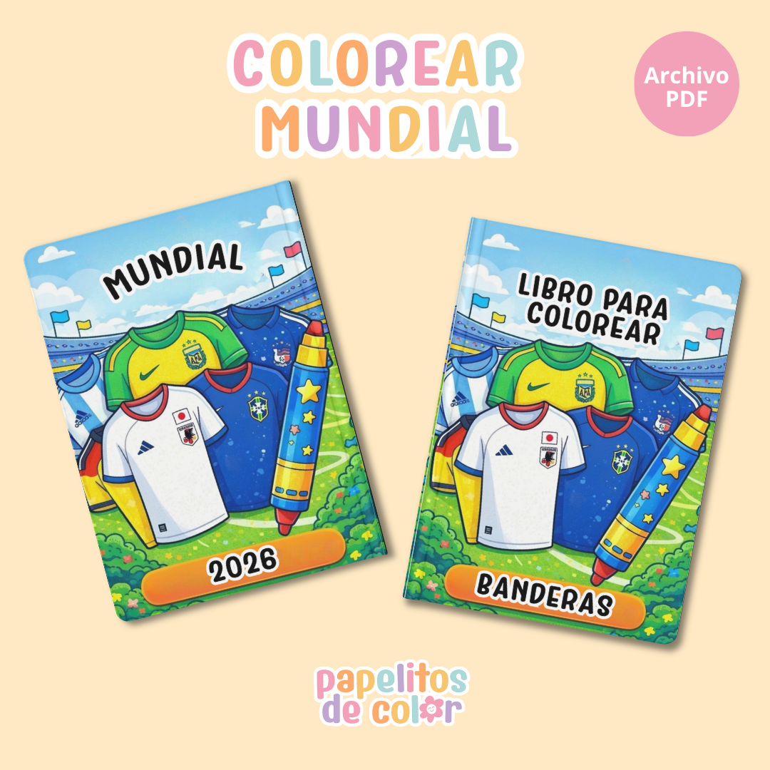 🌍⚽ Libro para Pintar Banderas – Mundial 2026 🎨✨