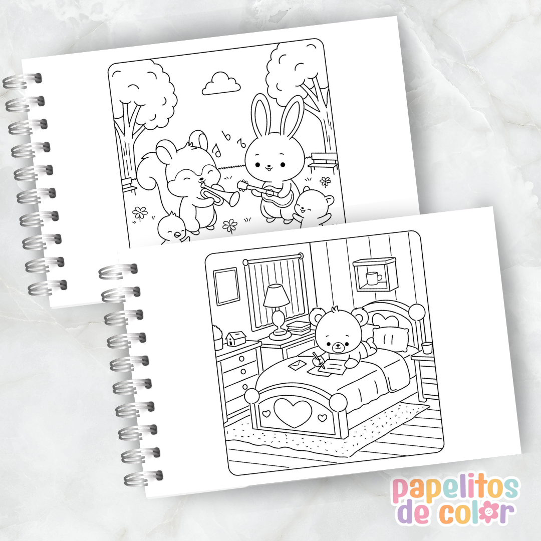 🧸✨ Libro para Pintar Cuddly Friends 🎨💖