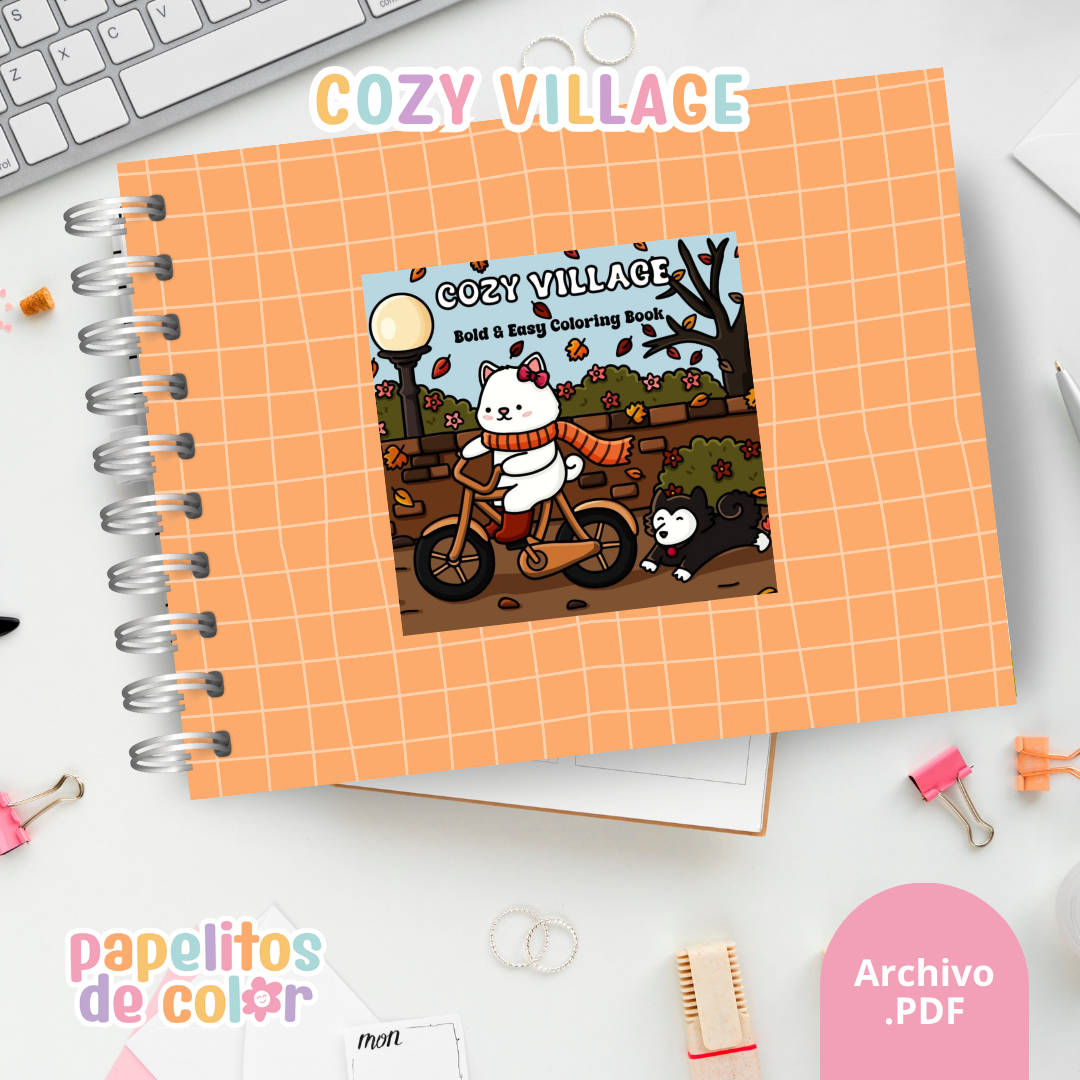 🏡 Libro para Pintar Cozy Village✨