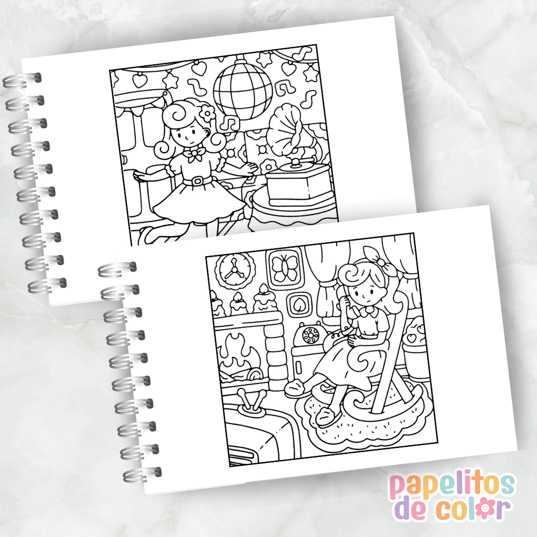 🌙 Libro para Pintar Nostalgic Girl✨