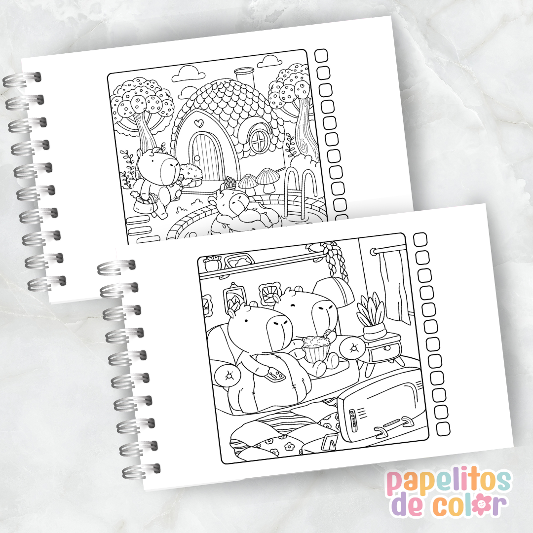🦫 Libro para Pintar Happy Capibaras✨