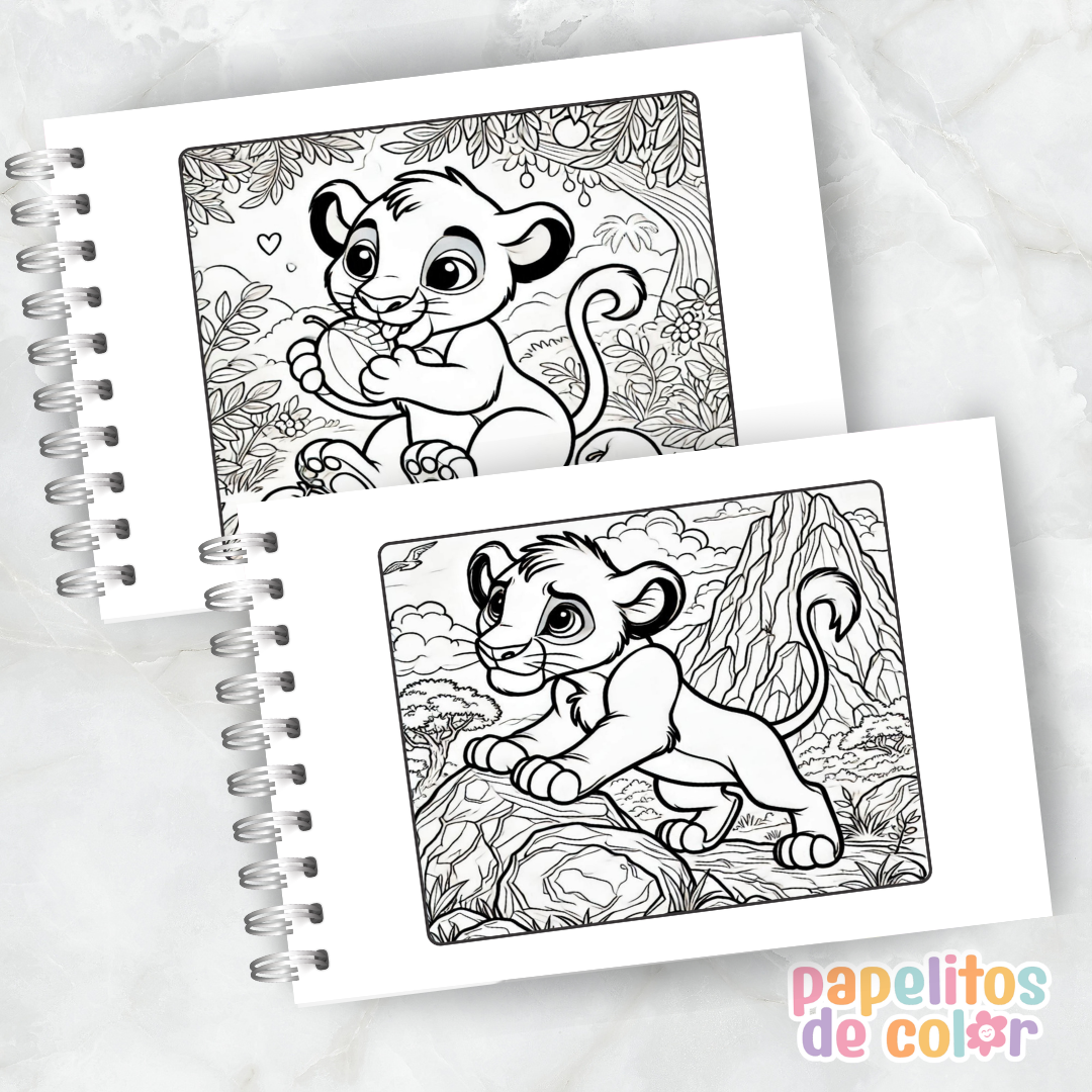 🦁🌿 Libro para pintar Rey León 🌿🦁