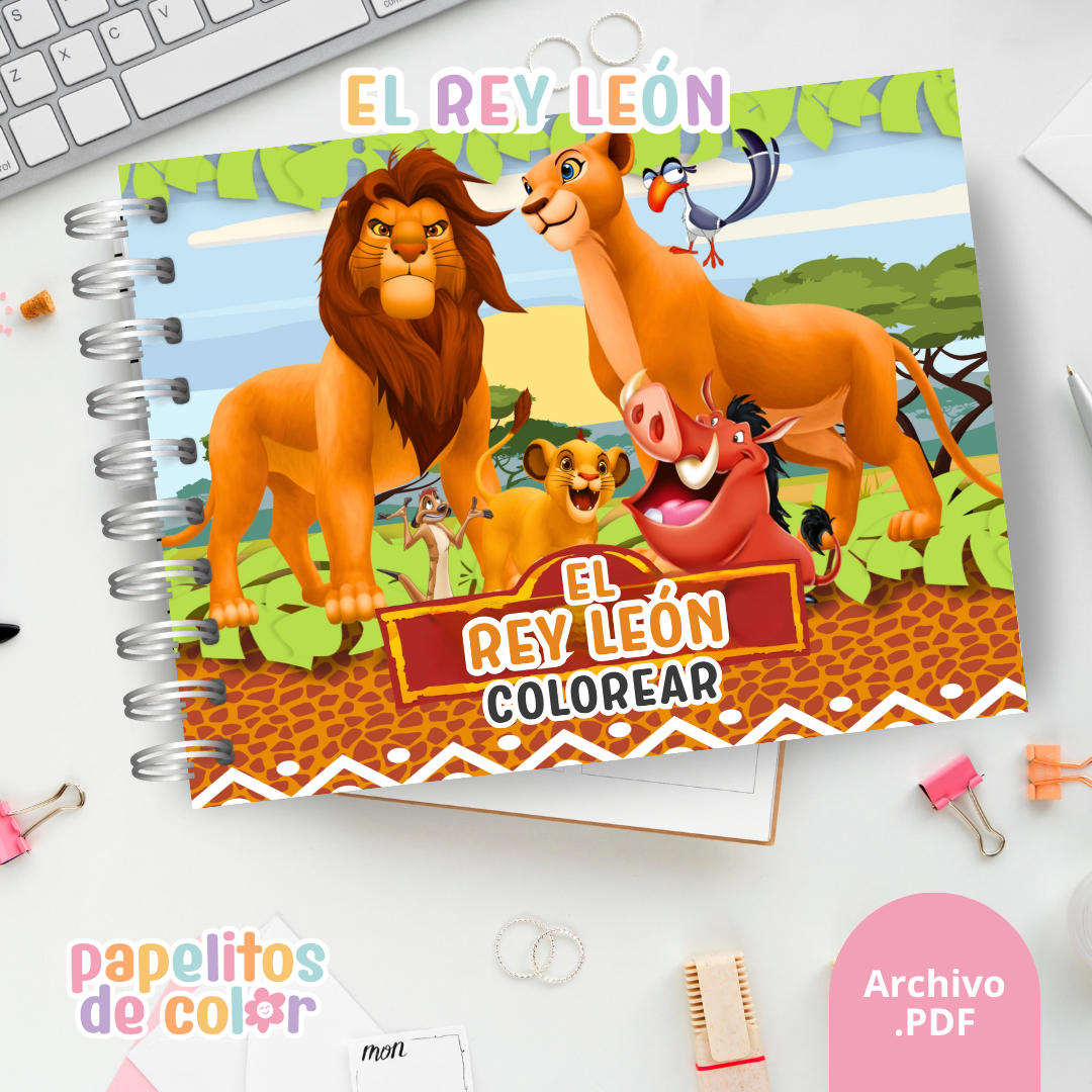 🦁🌿 Libro para pintar Rey León 🌿🦁
