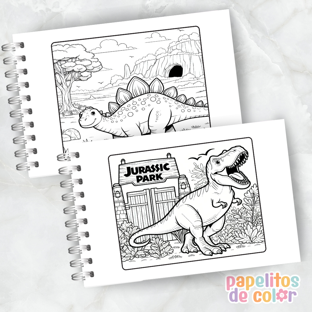 🦖🌿 Libro para pintar Jurassic Park 🌿🦖