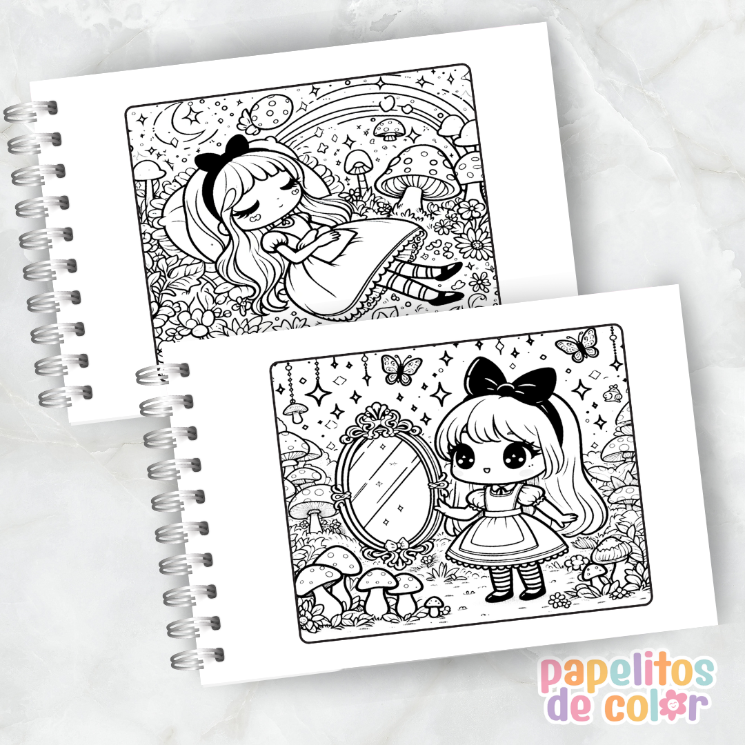 🐇🎩 Libro para pintar Alicia 🎩🐇