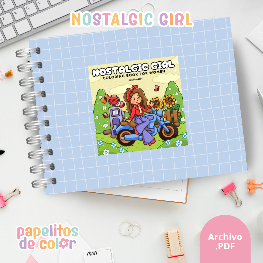 🌙 Libro para Pintar Nostalgic Girl✨