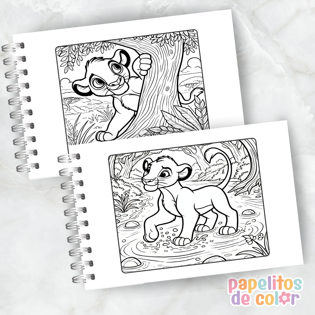 🦁🌿 Libro para pintar Rey León 🌿🦁