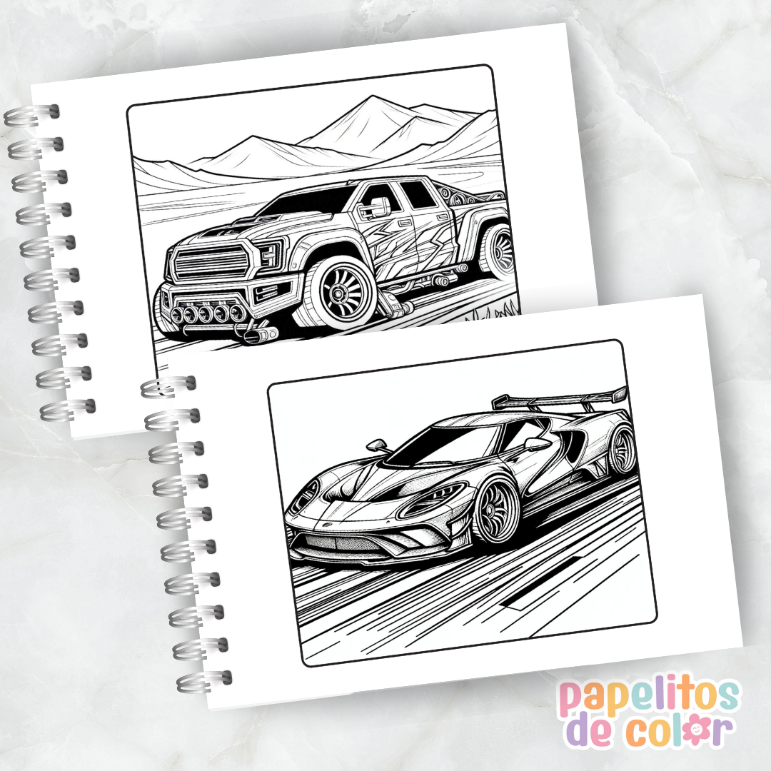 🏎️🔥 Libro para pintar Hot Wheels 🔥🏎️