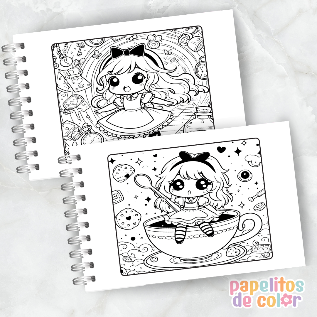 🐇🎩 Libro para pintar Alicia 🎩🐇