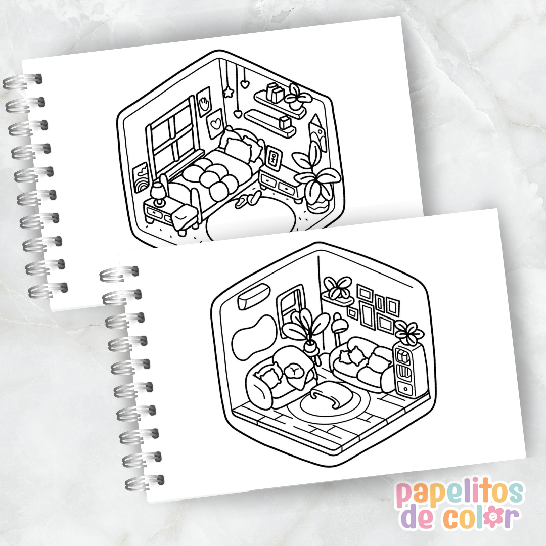 🏡 Libro para Pintar Cozy Corners 2✨