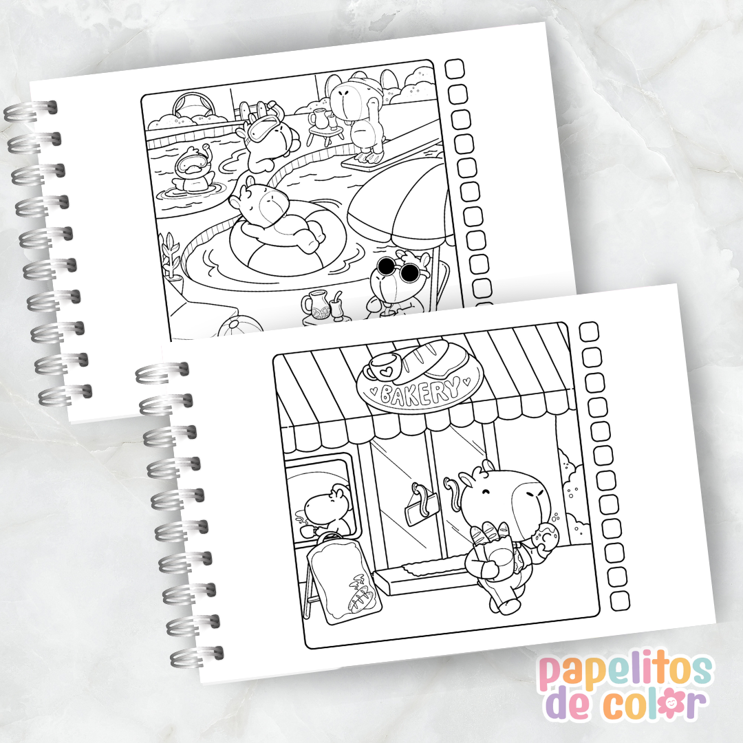 🦫 Libro para Pintar Happy Capibaras✨