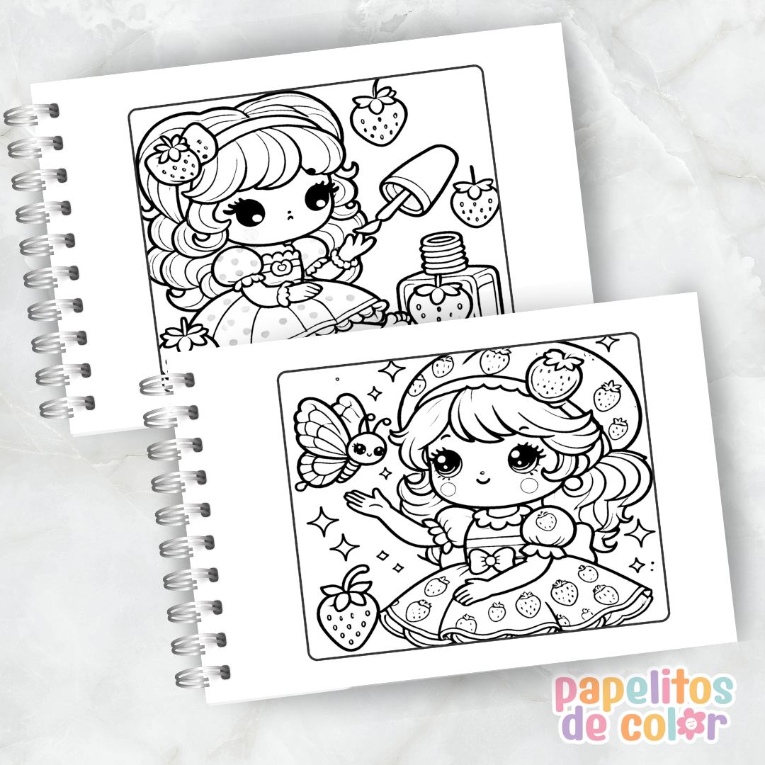 🍓💖 Libro para pintar Frutillita💖🍓