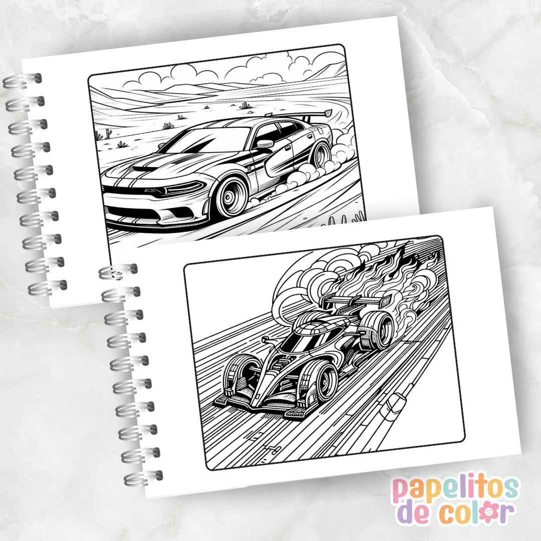 🏎️🔥 Libro para pintar Hot Wheels 🔥🏎️