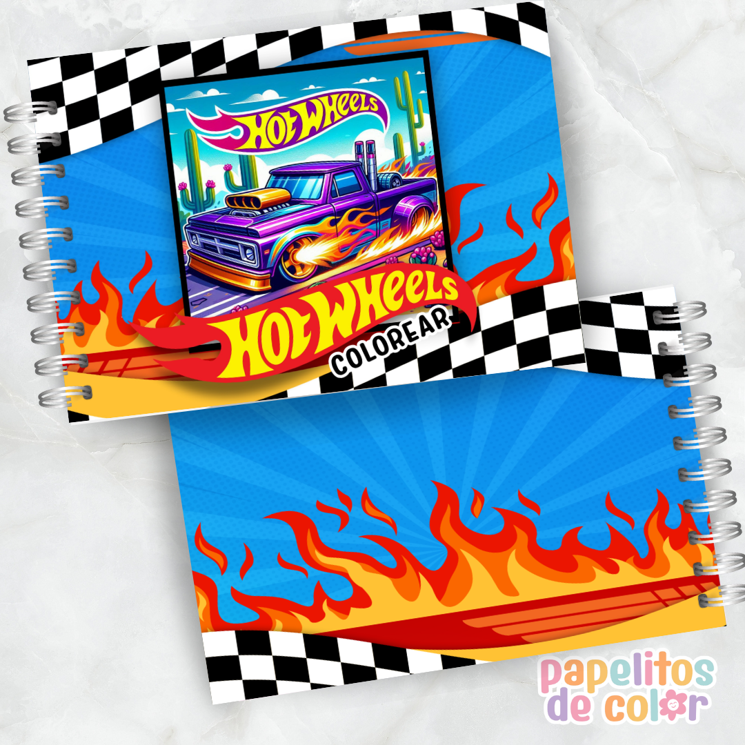🏎️🔥 Libro para pintar Hot Wheels 🔥🏎️