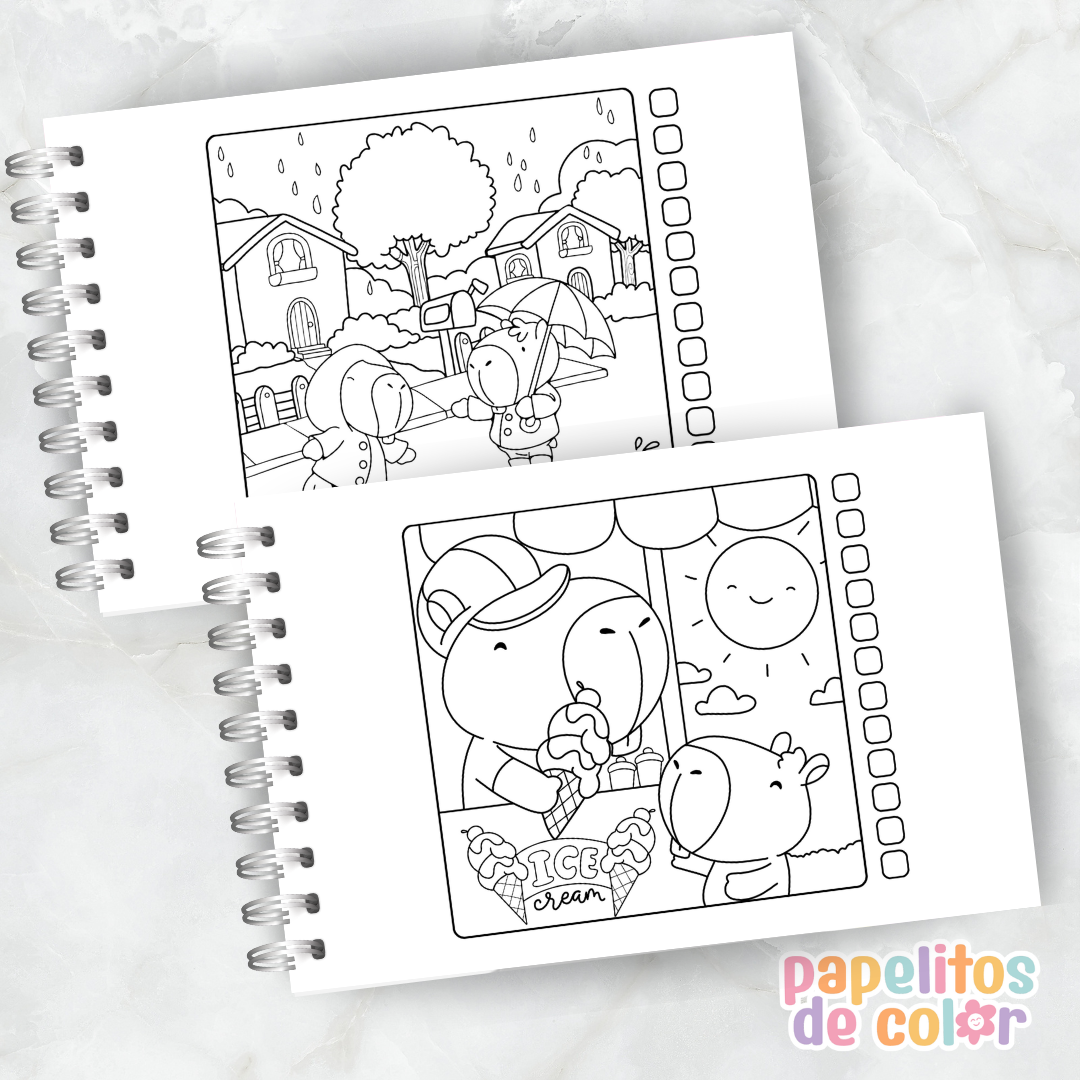 🦫 Libro para Pintar Happy Capibaras✨