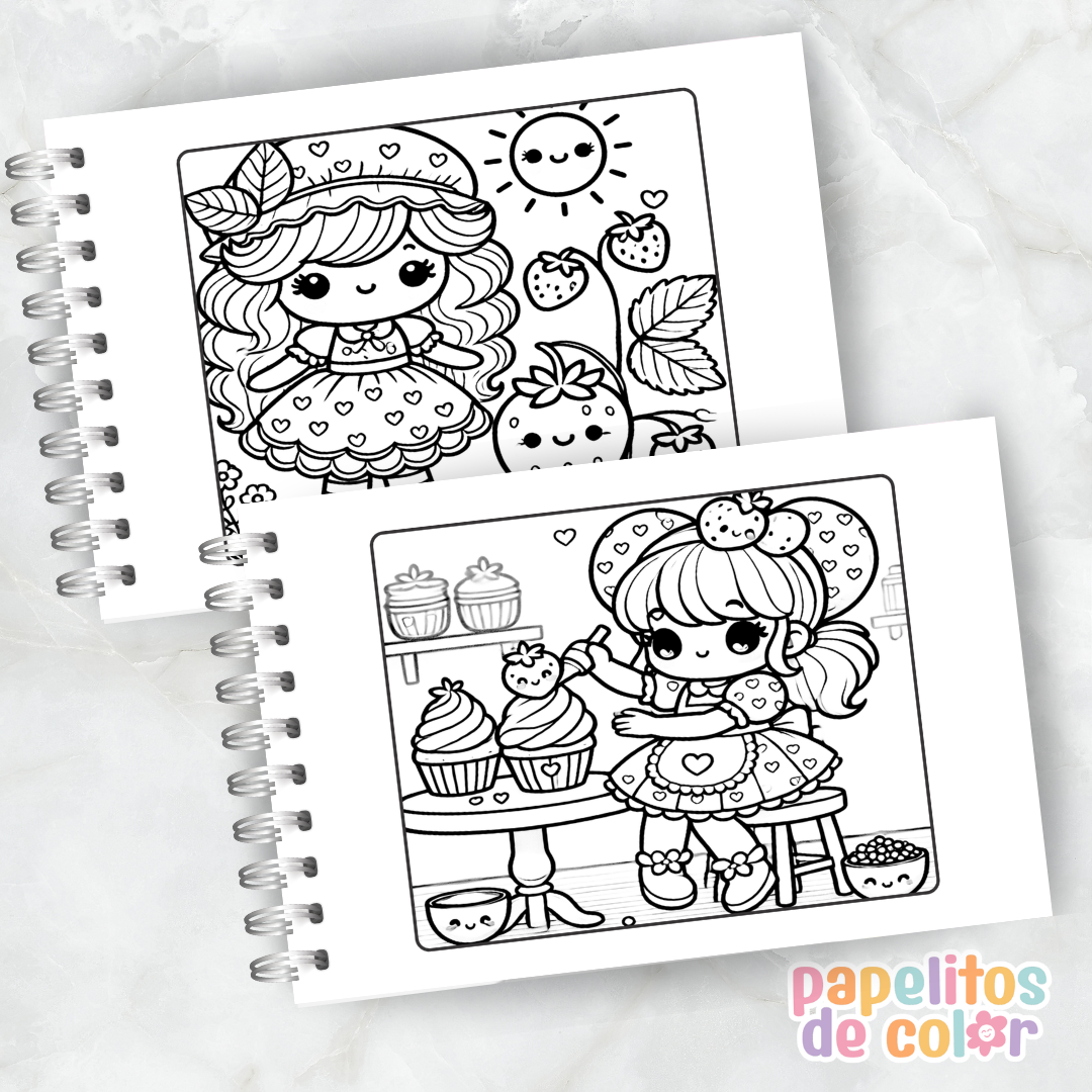 🍓💖 Libro para pintar Frutillita💖🍓