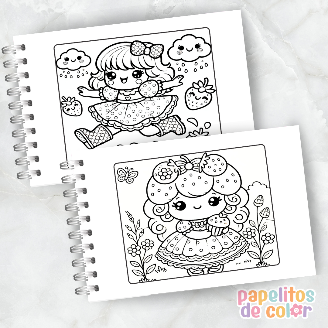 🍓💖 Libro para pintar Frutillita💖🍓