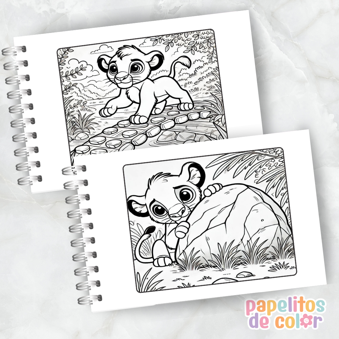 🦁🌿 Libro para pintar Rey León 🌿🦁