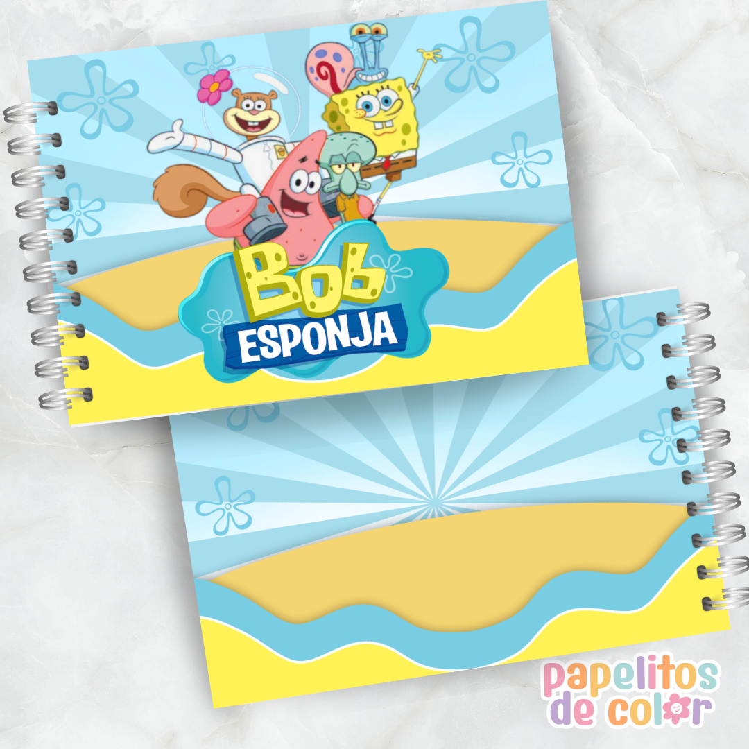 🌊🍍 Libro para pintar Bob Esponja🍍🌊