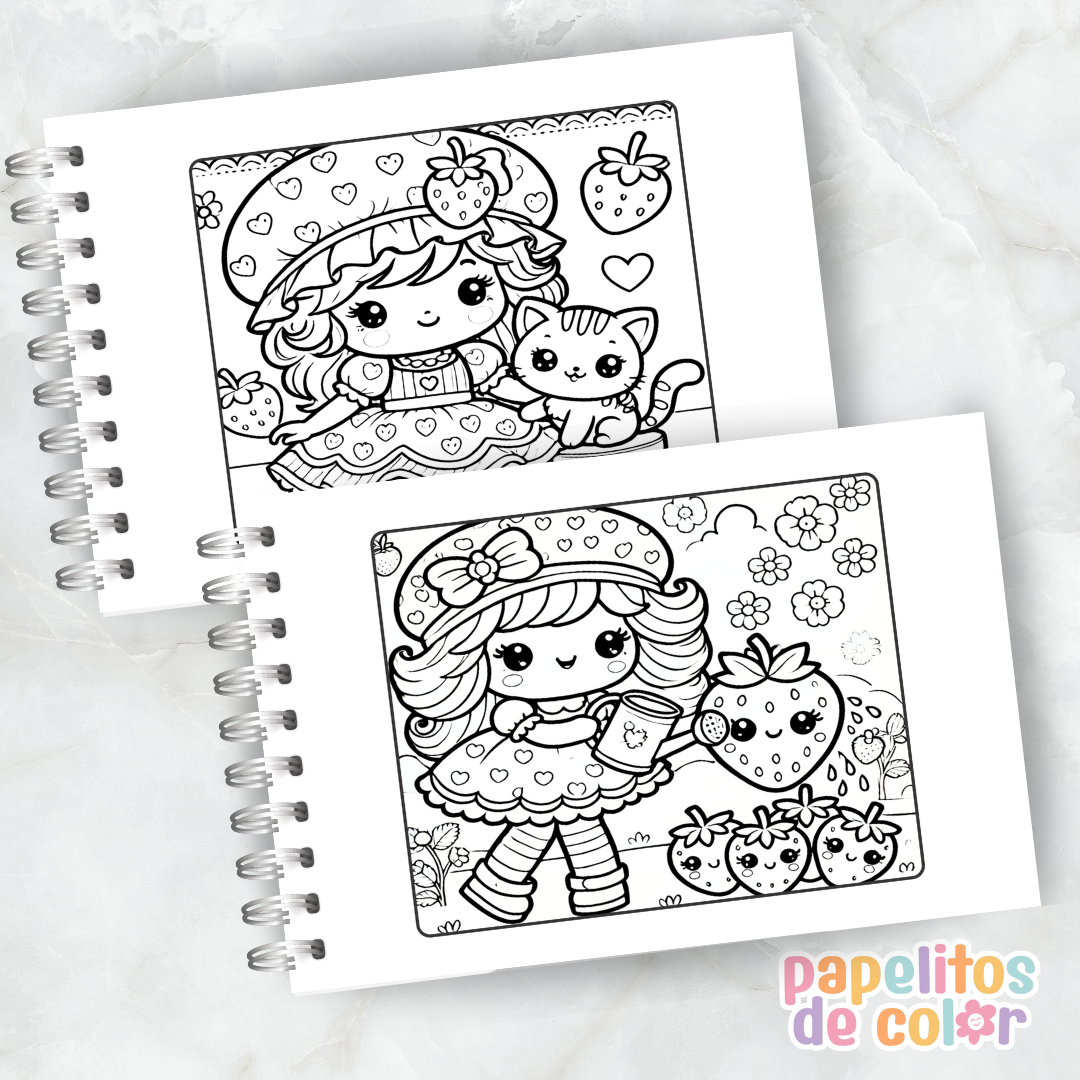 🍓💖 Libro para pintar Frutillita💖🍓