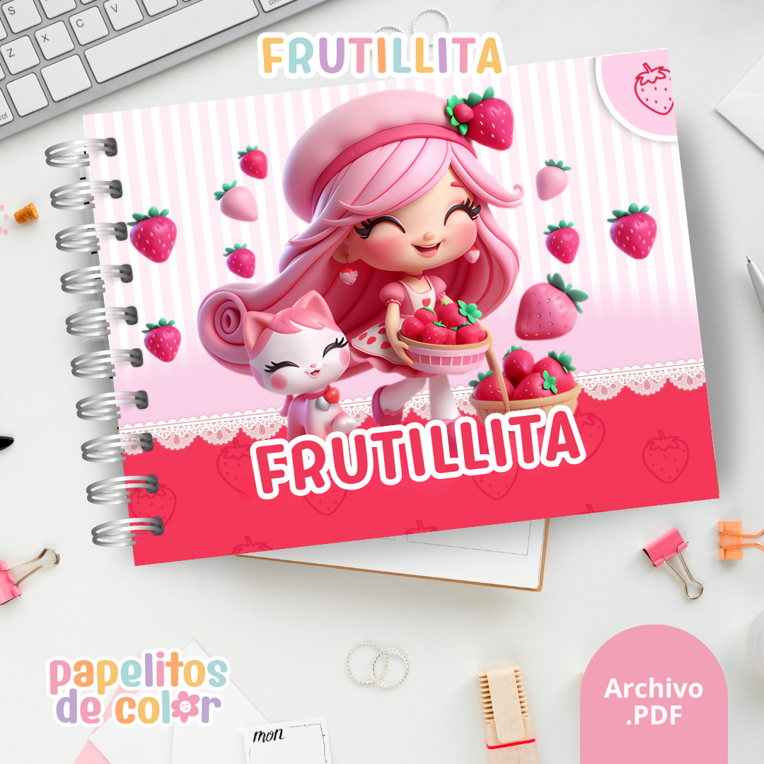 🍓💖 Libro para pintar Frutillita💖🍓