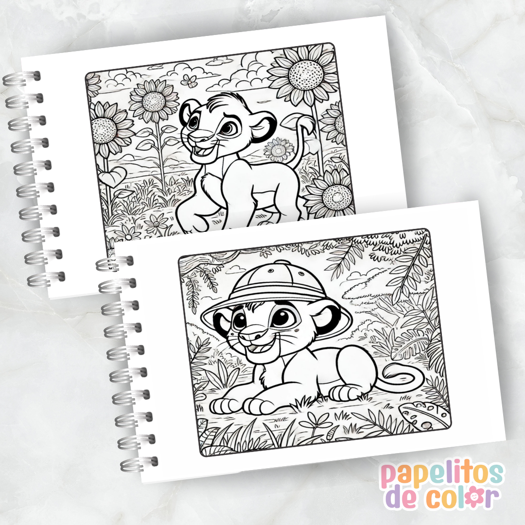 🦁🌿 Libro para pintar Rey León 🌿🦁