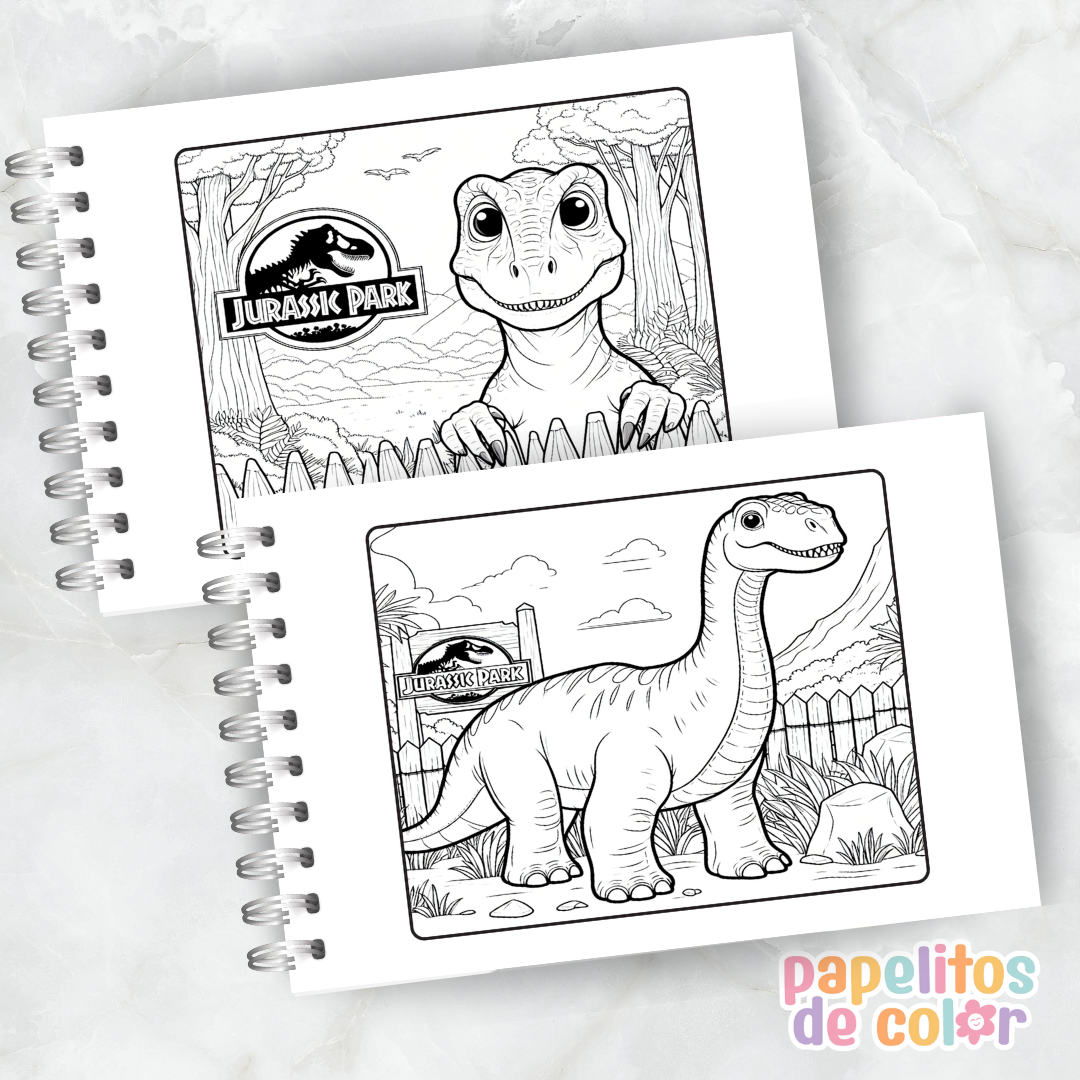 🦖🌿 Libro para pintar Jurassic Park 🌿🦖