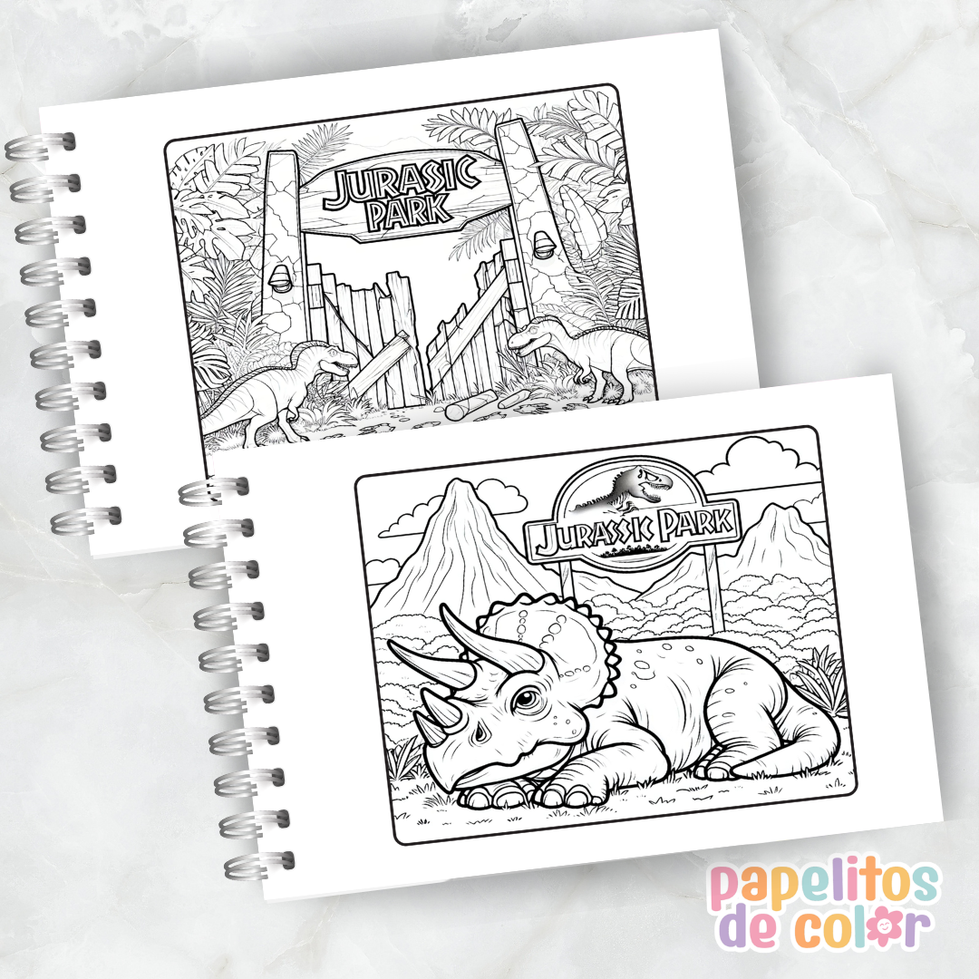 🦖🌿 Libro para pintar Jurassic Park 🌿🦖