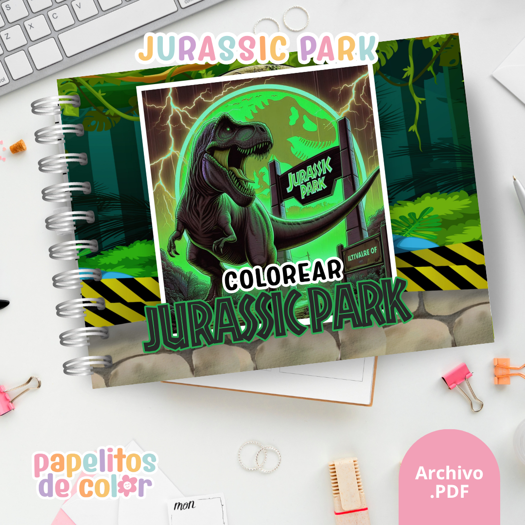 🦖🌿 Libro para pintar Jurassic Park 🌿🦖