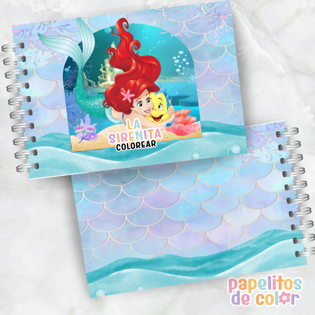🧜‍♀️🌊 Libro para pintar La Sirenita 🌊🧜‍♀️