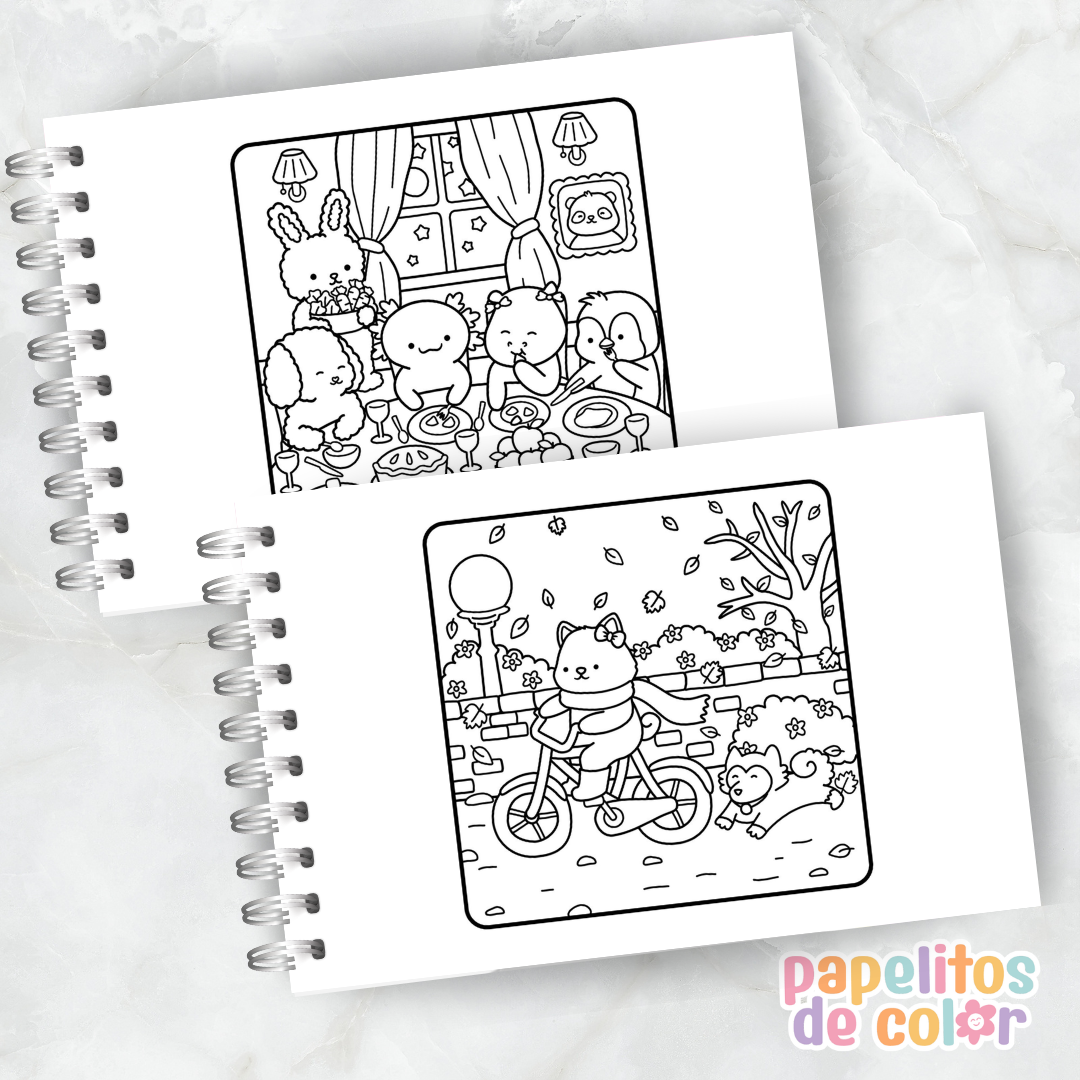 🏡 Libro para Pintar Cozy Village✨