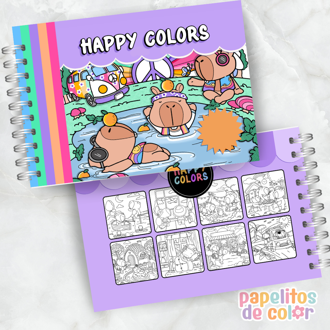 🦫 Libro para Pintar Happy Capibaras✨
