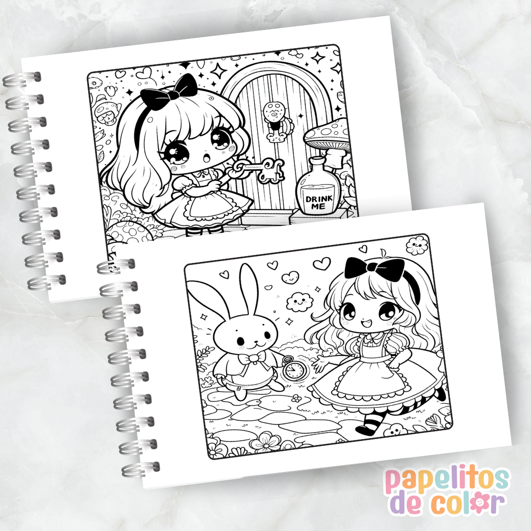 🐇🎩 Libro para pintar Alicia 🎩🐇